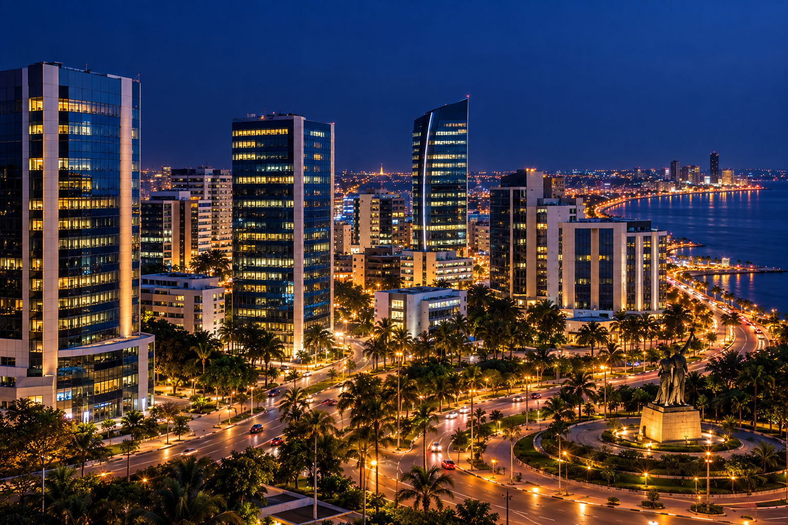 Vue aérienne d'un quartier d'affaires moderne